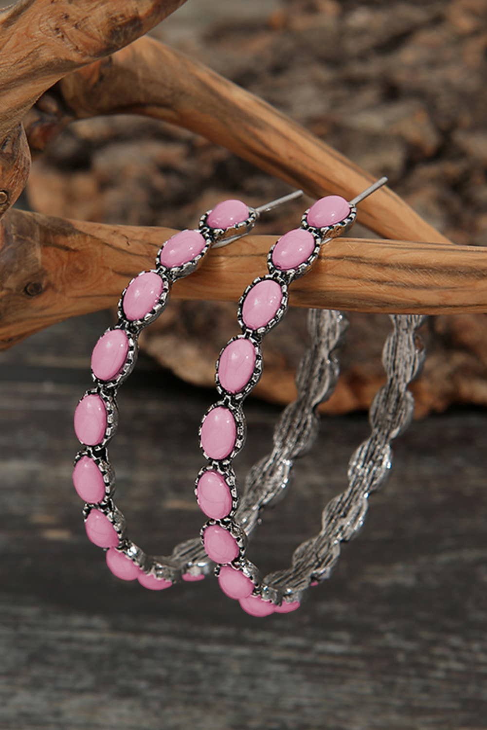Gem Retro C-shape Earrings