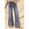 Floral Embroidered Flare Jeans