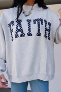 FAITH Polka Dot Mock Neck Sweatshirt
