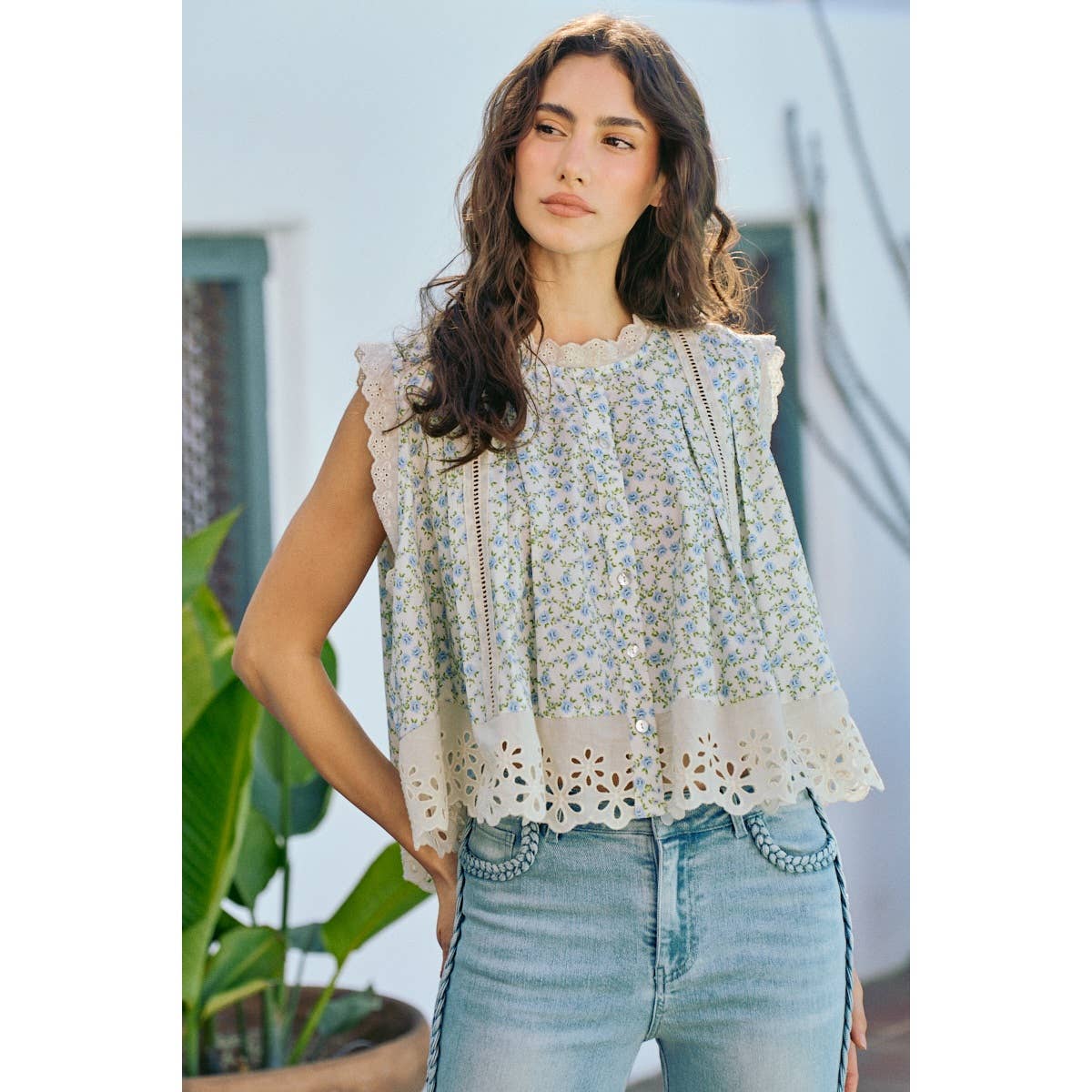 Floral Woven Blouse Top