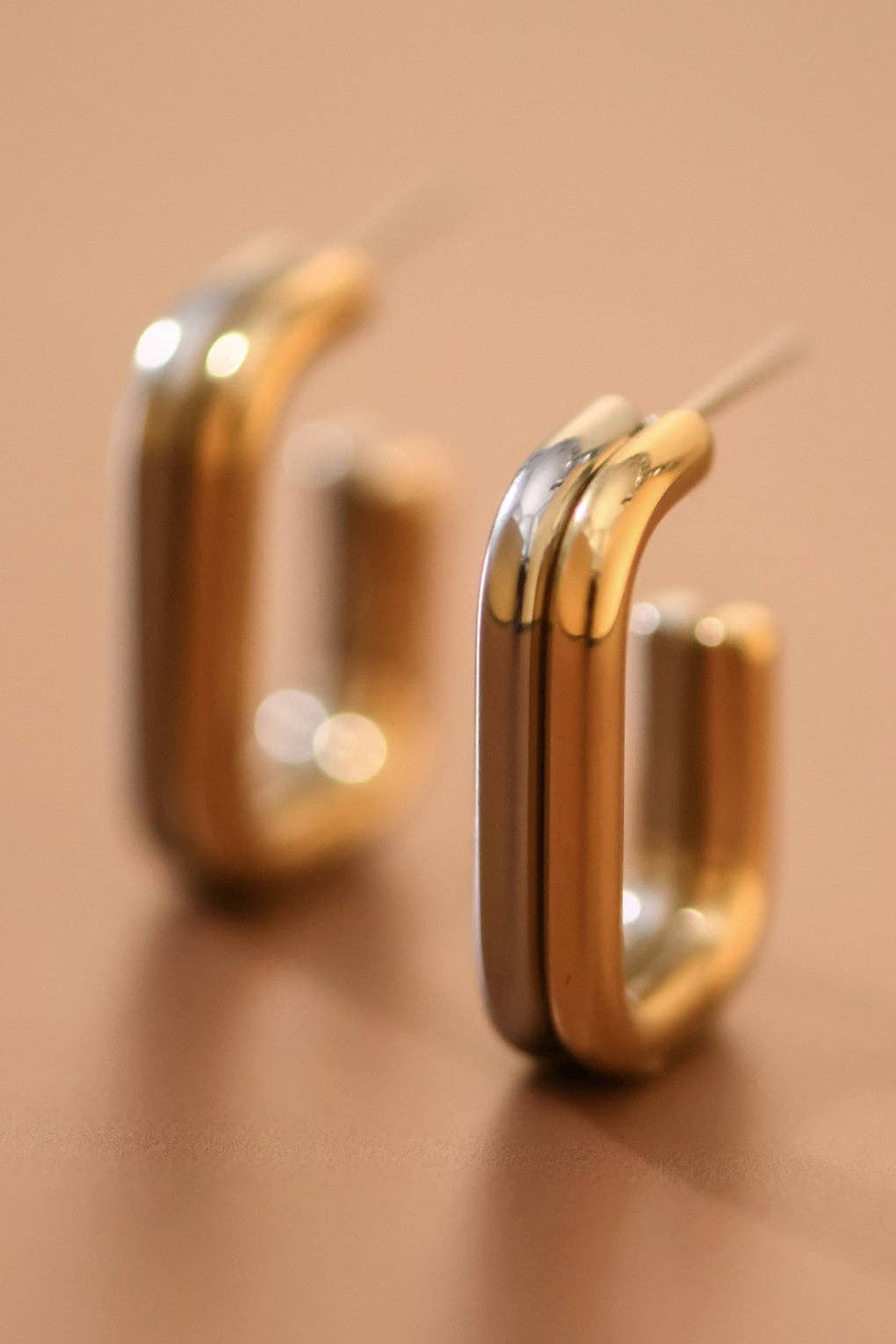 18K Gold PVD Plated Waterproof Stainless Steel Hoop Earrings