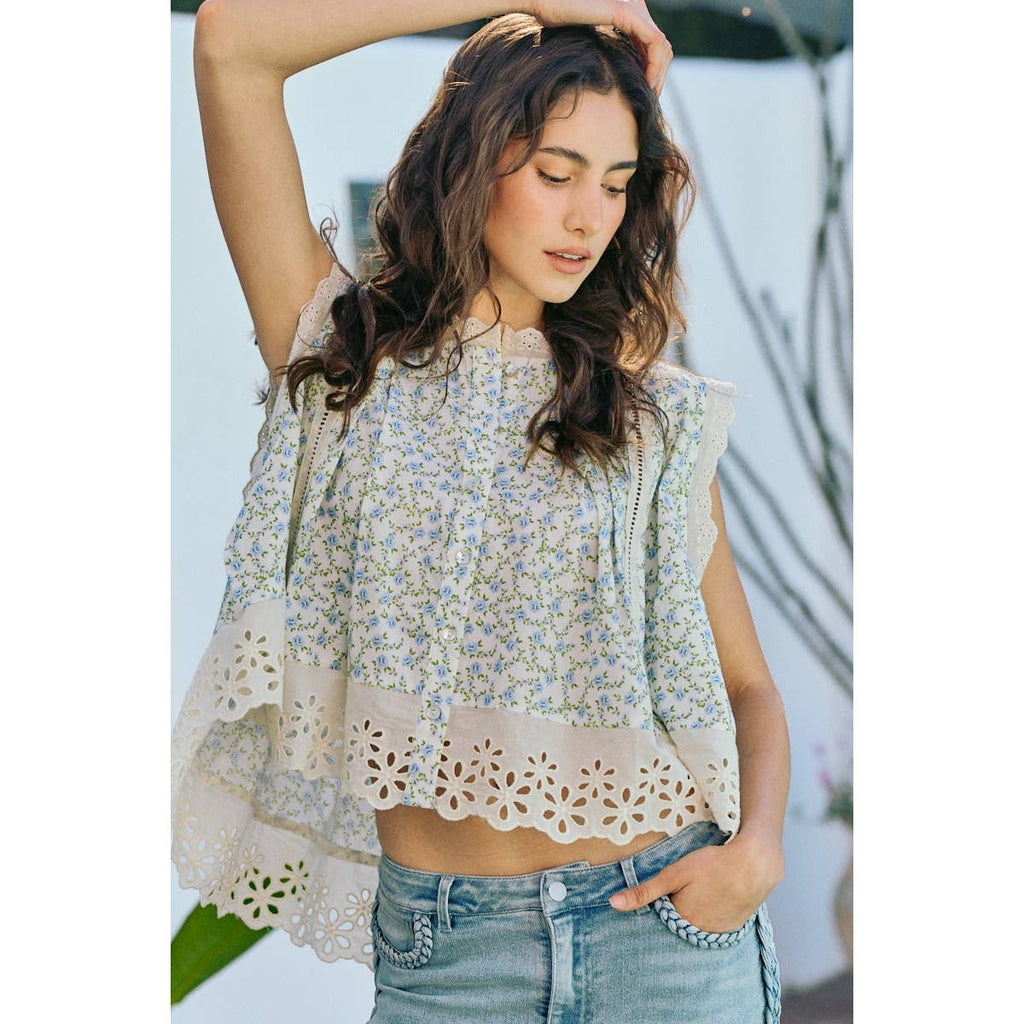 Floral Woven Blouse Top