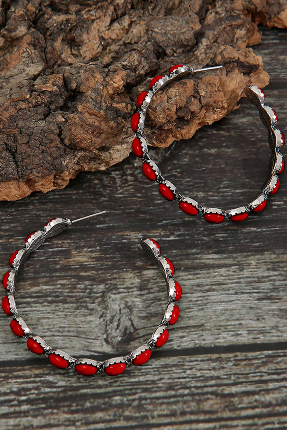 Gem Retro C-shape Earrings