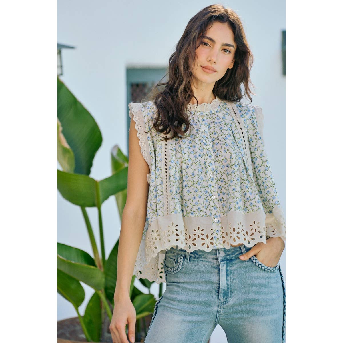 Floral Woven Blouse Top