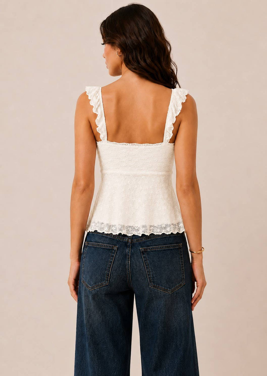 Cream Lace Tank