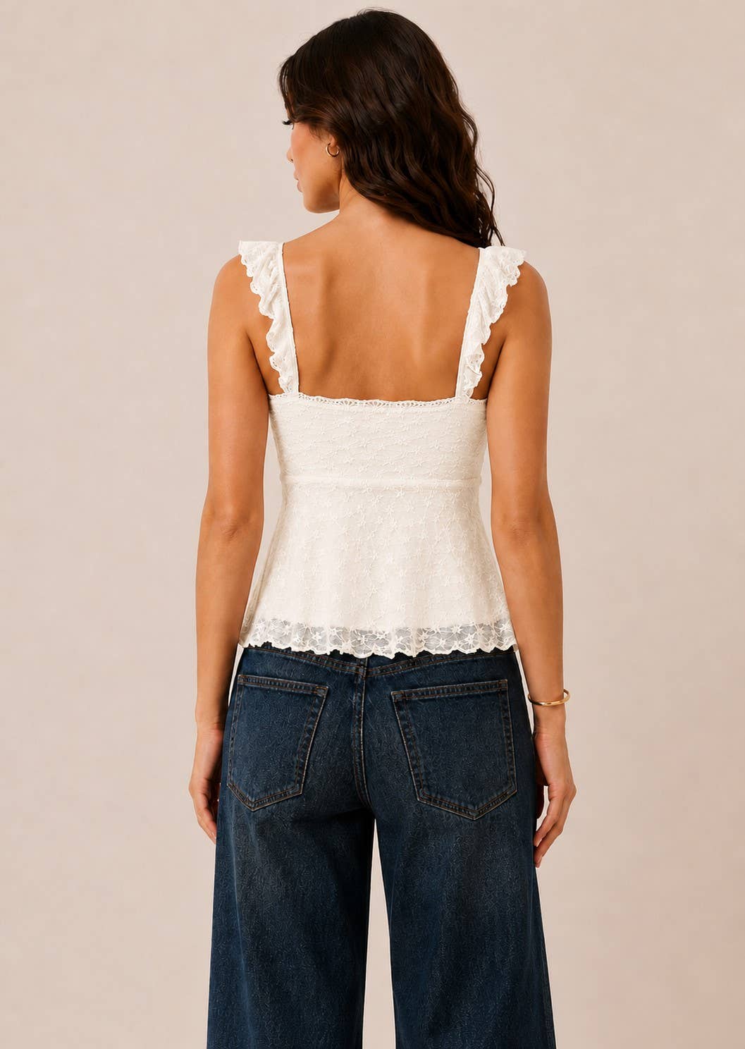 Cream Lace Tank