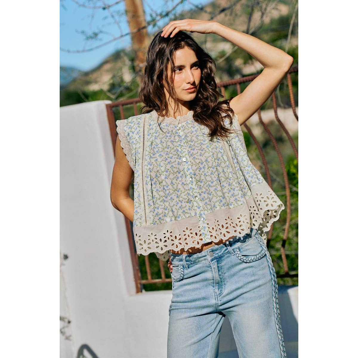 Floral Woven Blouse Top