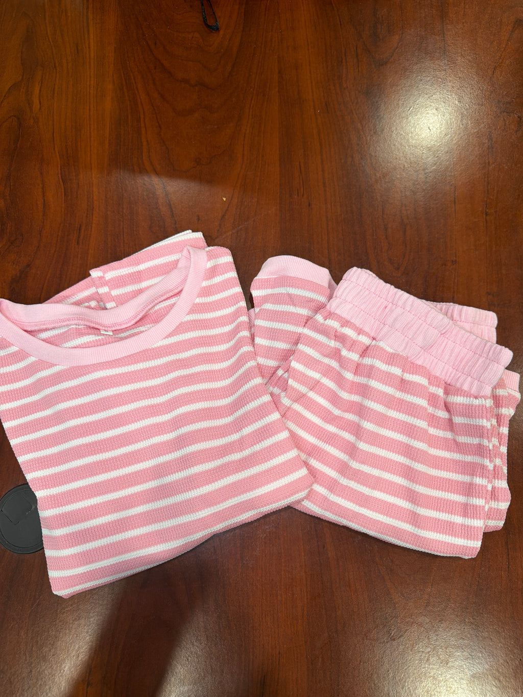 Striped Short Sleeve Top & Shorts Lounge Set