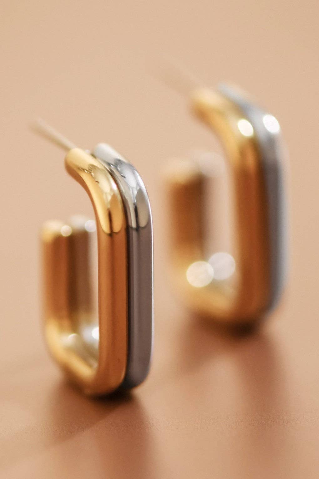18K Gold PVD Plated Waterproof Stainless Steel Hoop Earrings