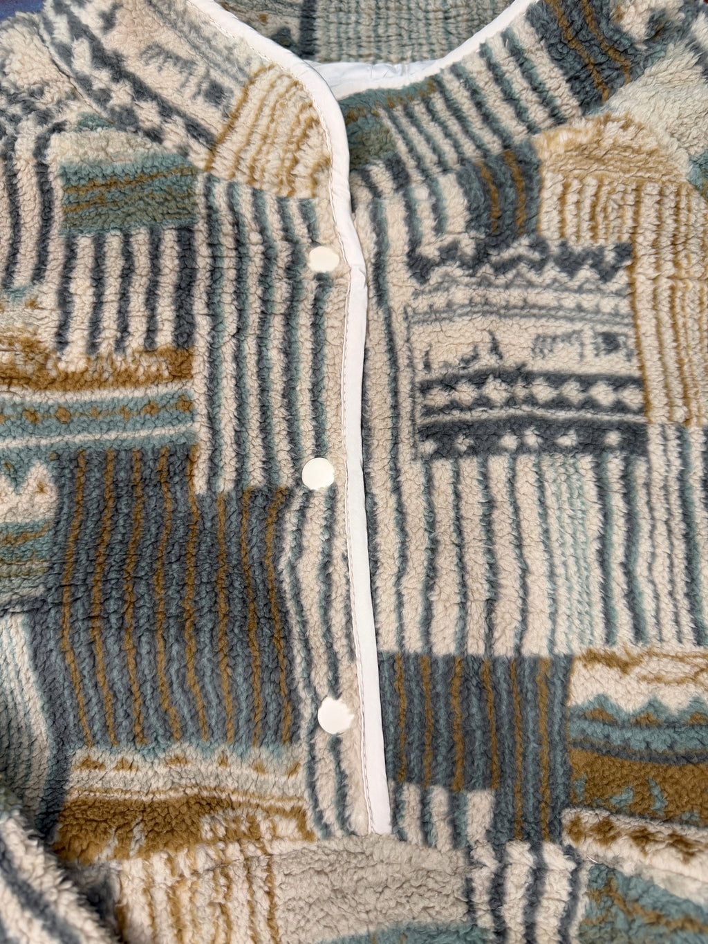 Green Western Print Fleece Pullover Sweatshirt