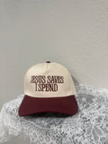 "Jesus Saves I Spend" Two Tone Cap