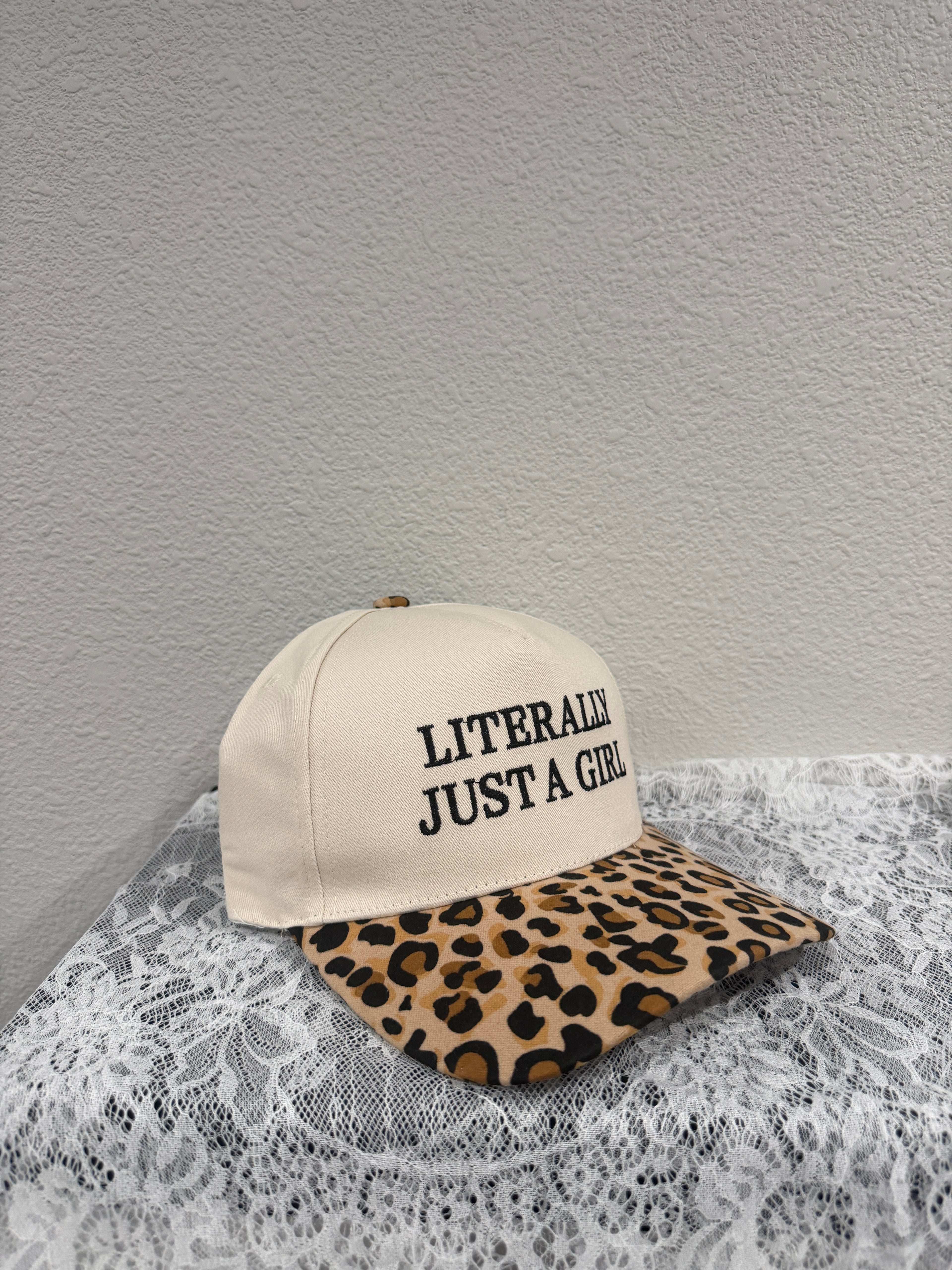 `"Literally Just A Girl" Two Tone Canvas Cotton Cap