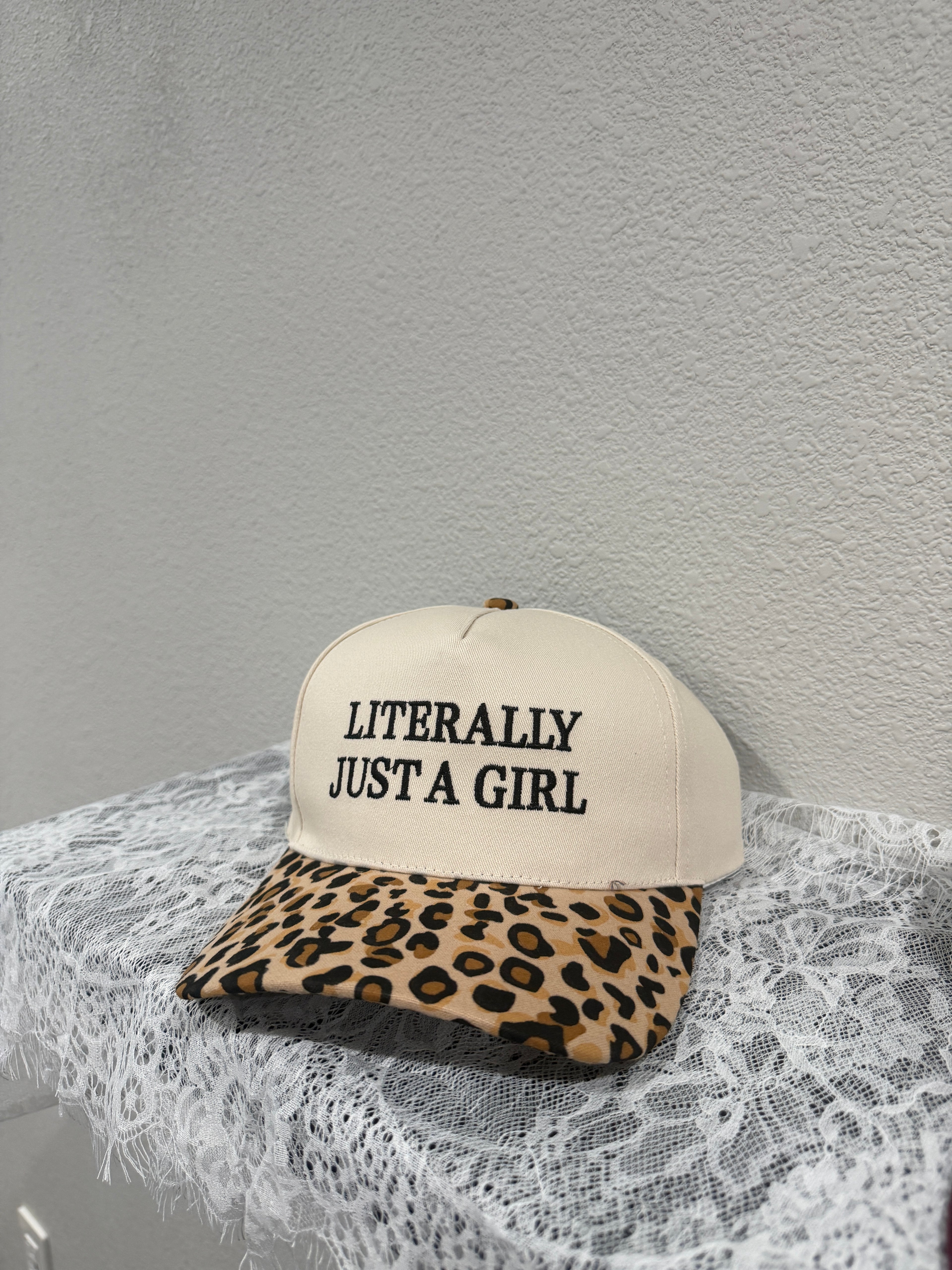 `"Literally Just A Girl" Two Tone Canvas Cotton Cap