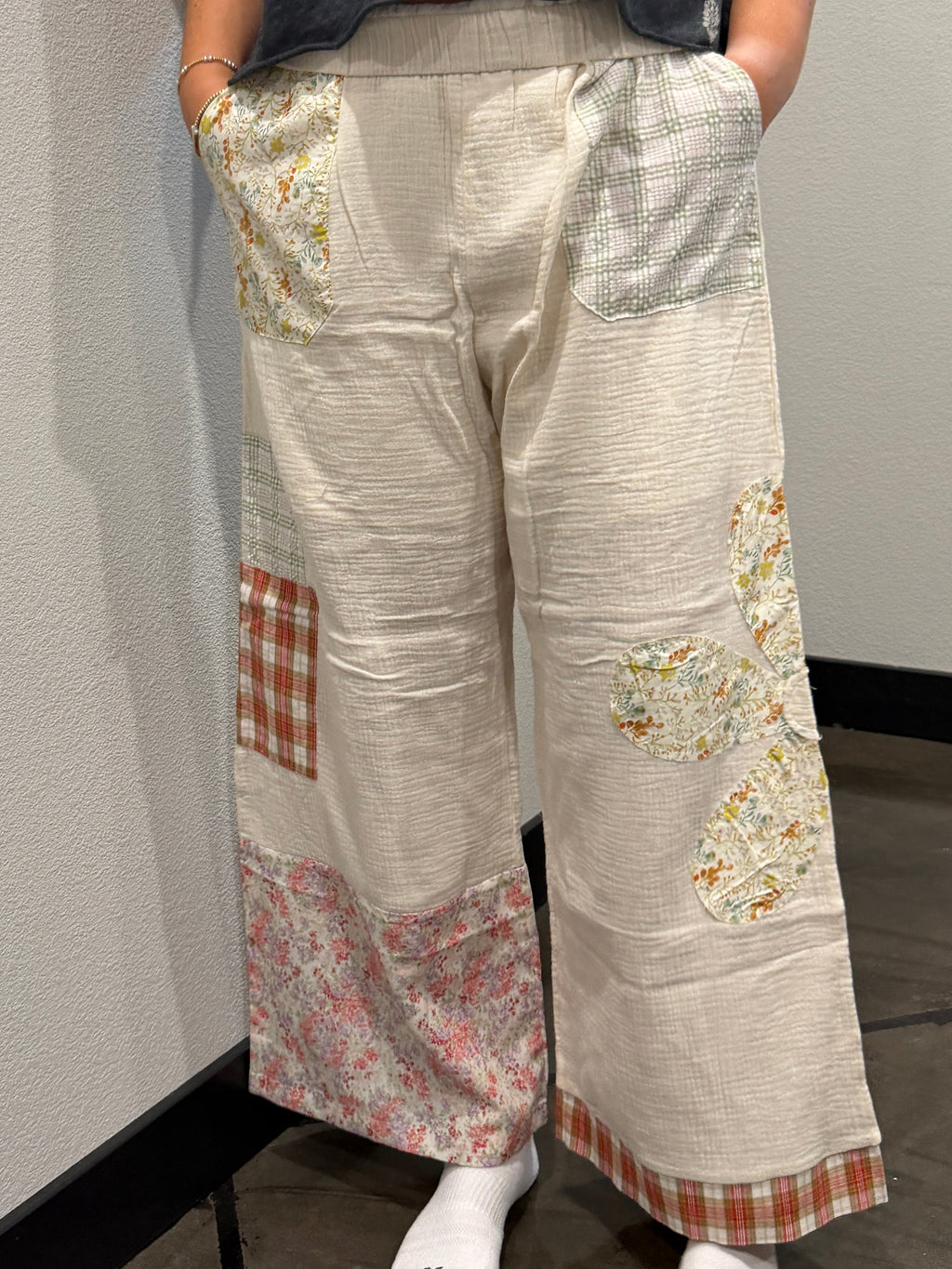Boho Patchwork Wide Leg Pants