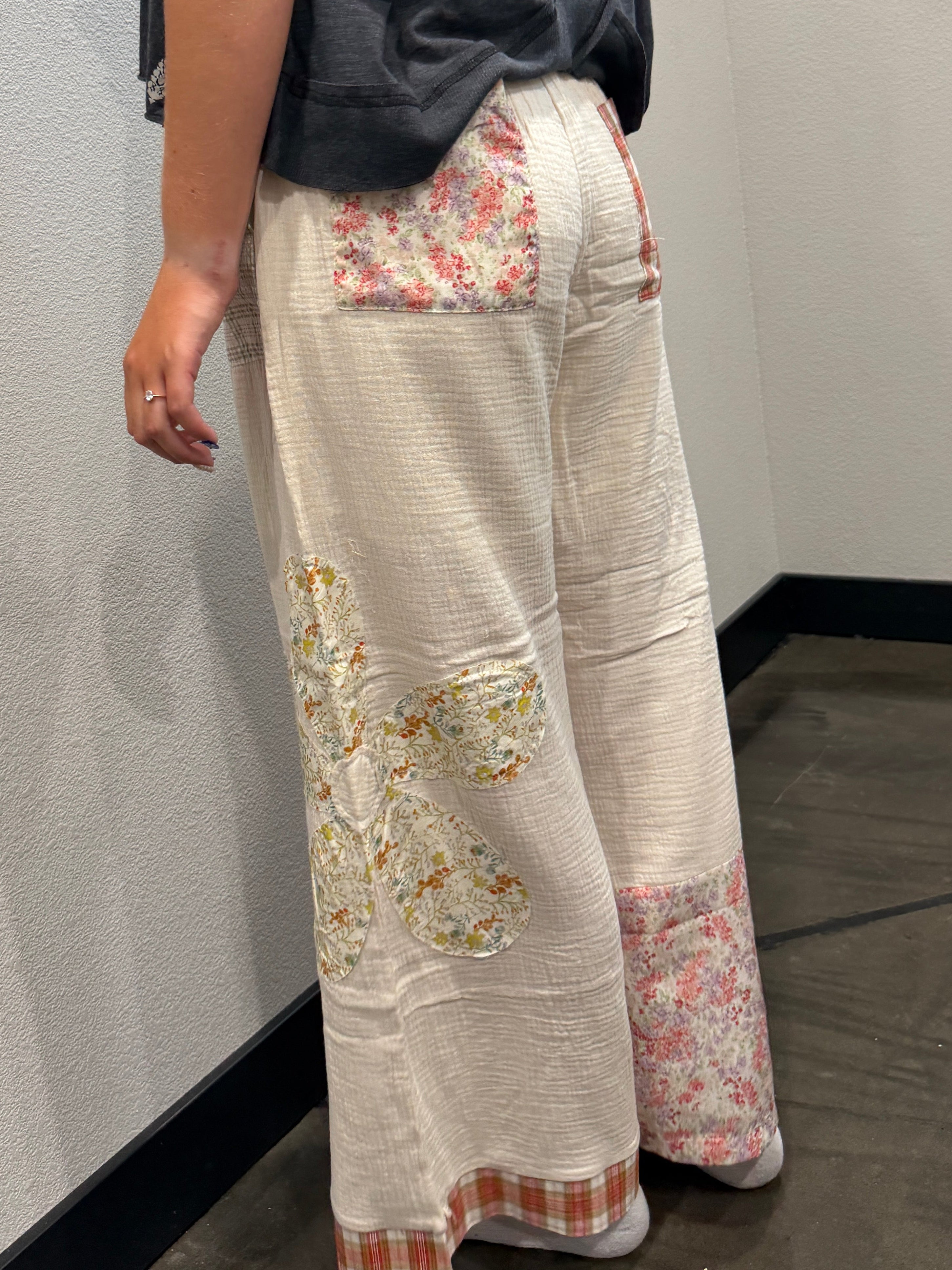 Boho Patchwork Wide Leg Pants