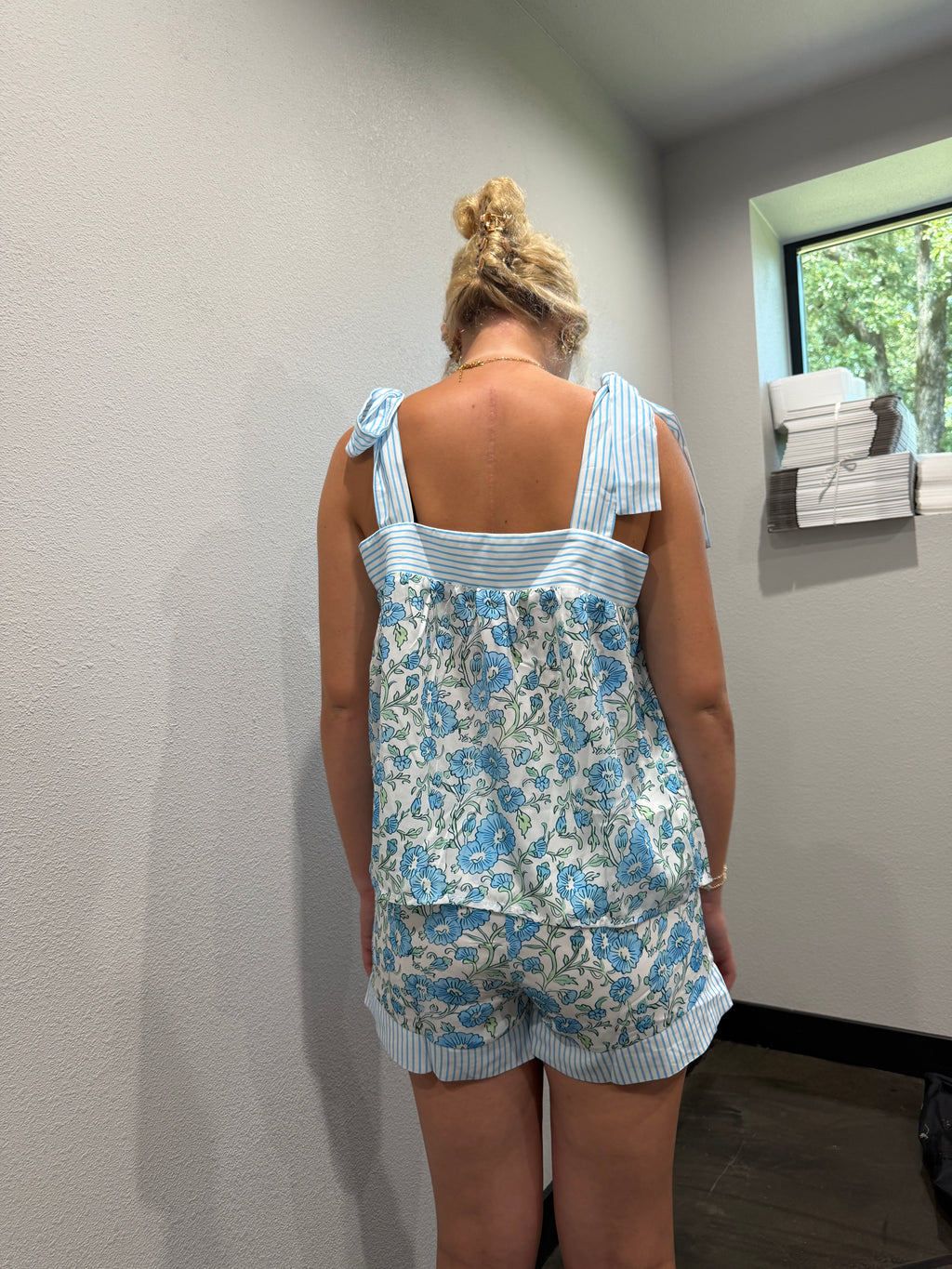 Floral Patchwork Top & Shorts Set