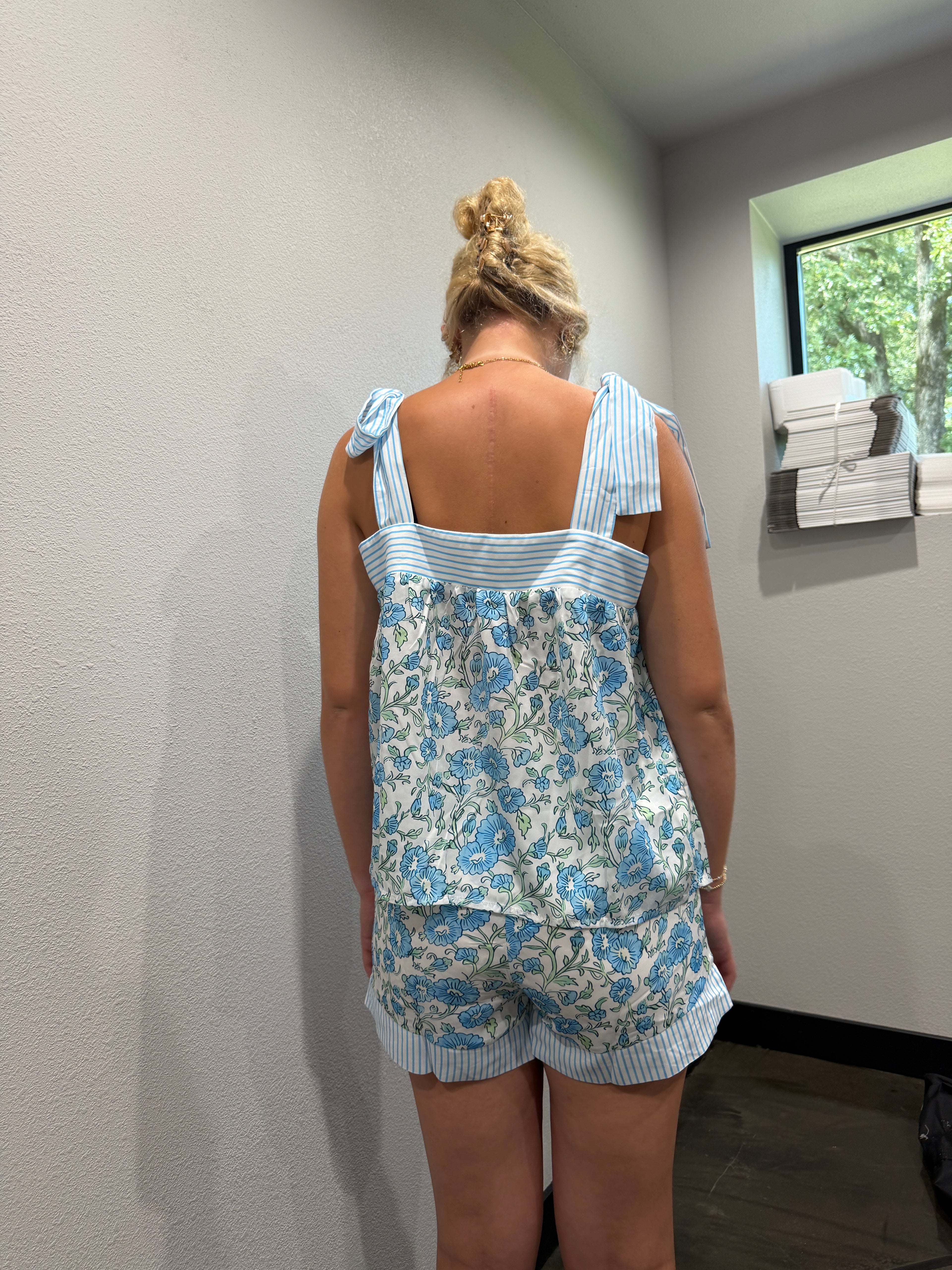 Floral Patchwork Top & Shorts Set