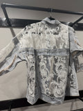Sheer Floral Lightweight Embroidered Lace Denim Jacket