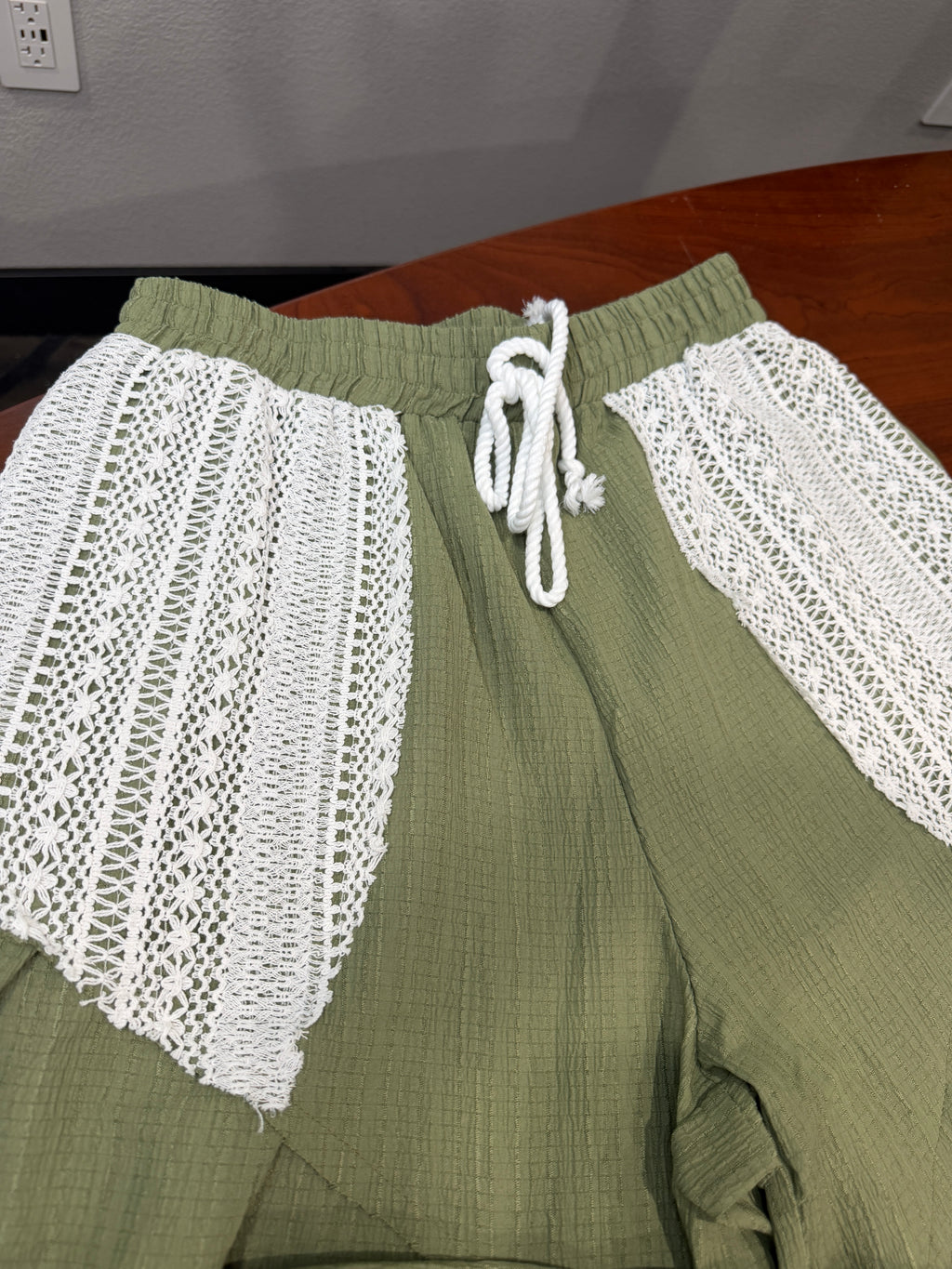 Vintage Western Lace Patchwork Drawstring Pants