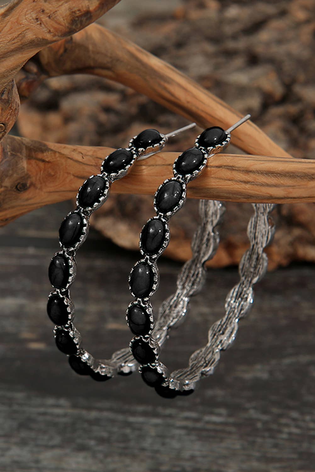 Gem Retro C-shape Earrings