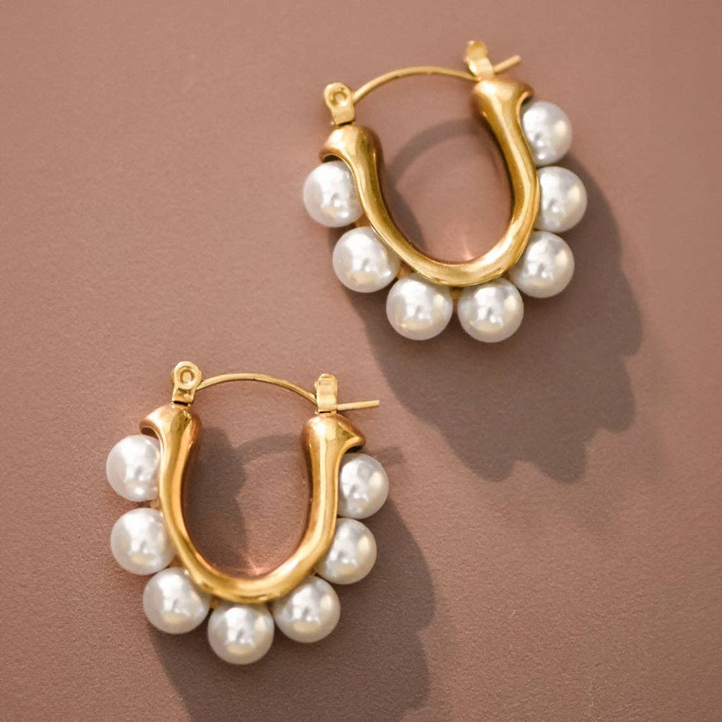 18K Gold Plated Waterproof Stainless Steel Hoop Earrings