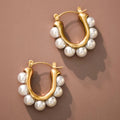 18K Gold Plated Waterproof Stainless Steel Hoop Earrings