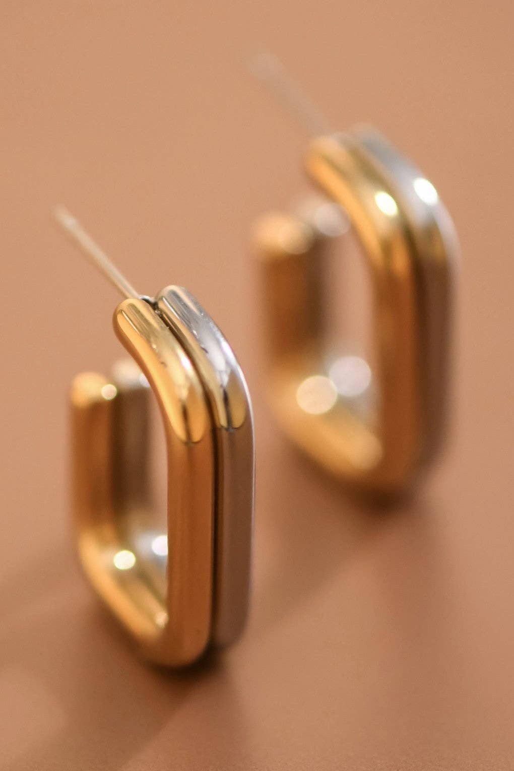18K Gold PVD Plated Waterproof Stainless Steel Hoop Earrings