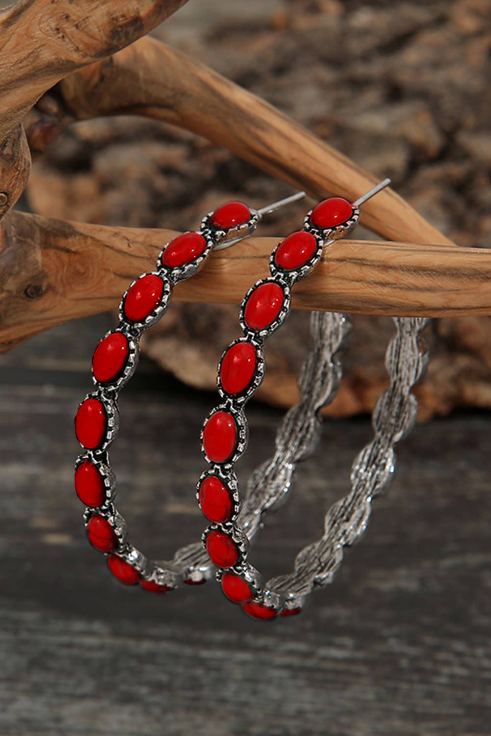 Gem Retro C-shape Earrings